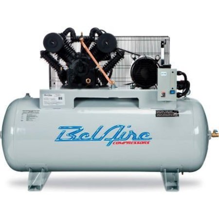 QUINCY COMPRESSOR Belaire 6312HE4, 10 HP, Two-Stage Compressor, 120 Gallon, Horizontal, 175 PSI, 35 CFM, 3-Phase 460V 8090253579